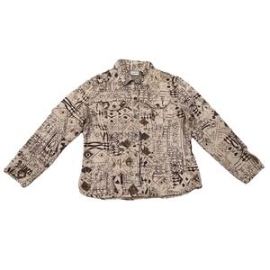 CHICO'S Faux Vegan Suede Soft Artsy Button Front Shirt Shacket Plus Size 2 Large